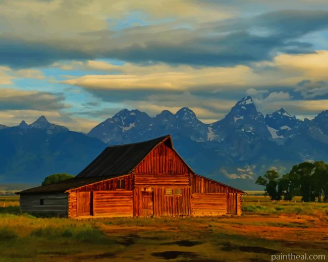 Forest Wooden Cabin Painting By Numbers Kits