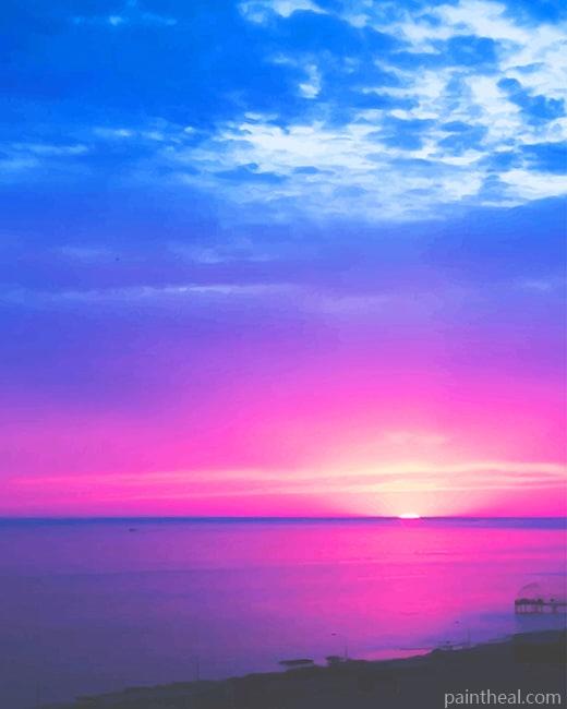 Blue And Purple View Painting By Numbers Kits