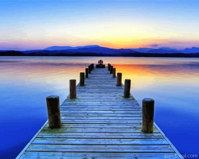 Boat Dock Windermere Lake Painting By Numbers Kits