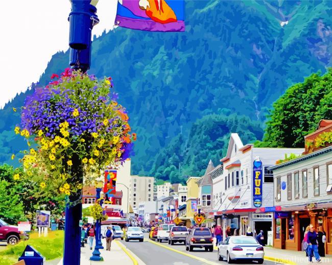 Downtown Juneau Alaska Painting By Numbers Kits