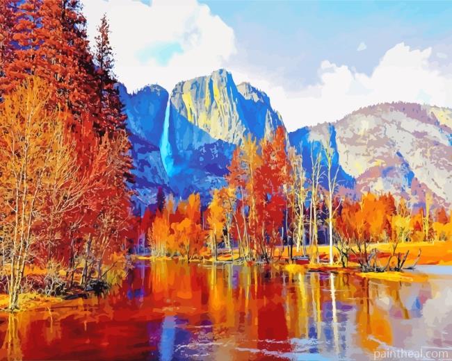 Autumn Yosemite National Park Landscape Painting By Numbers Kits