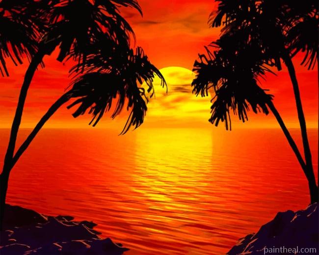 Tropical Sunset Painting By Numbers Kits