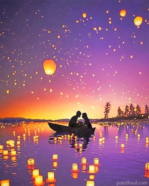 Romantic Date Silhouette NEW Painting By Numbers Kits