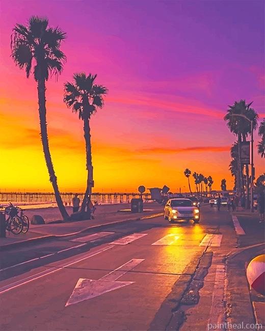 Aesthetic Sunset Palms Painting By Numbers Kits