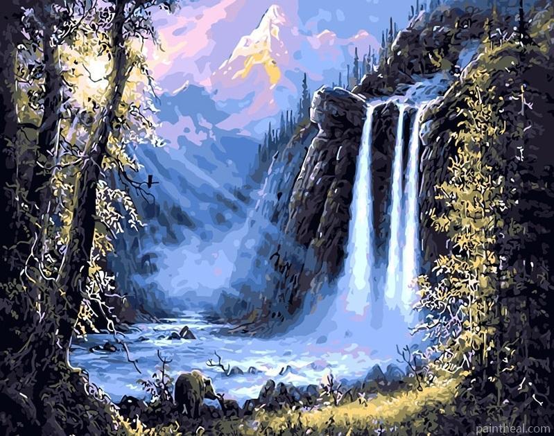 Forest Waterfall Painting By Numbers Kits
