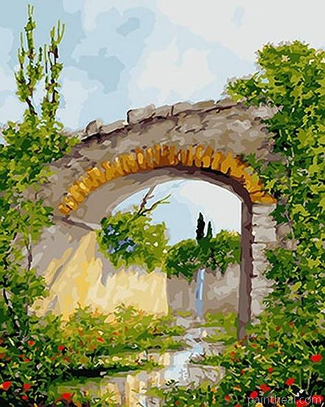 Garden Arch Bridge Painting By Numbers Kits