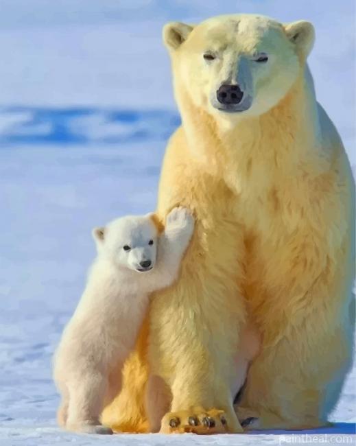 Polar Bears Animals Painting By Numbers Kits