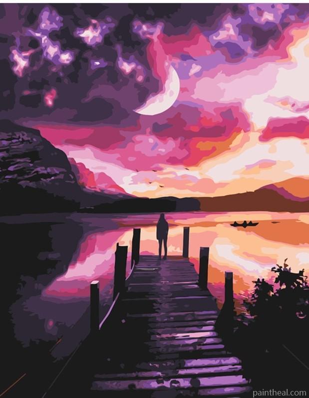 Looking Up At The Purple Sky Painting By Numbers Kits