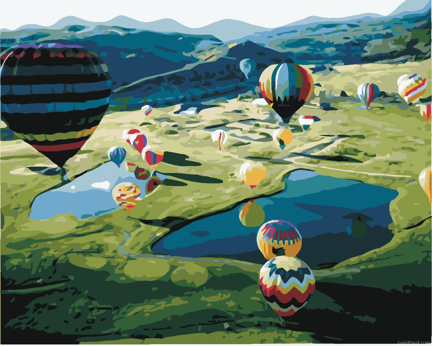 Hot Air Balloons Up Painting By Numbers Kits
