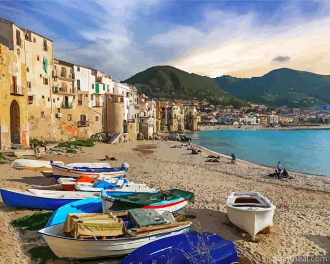 Aesthetic Cefalu Europe Painting By Numbers Kits