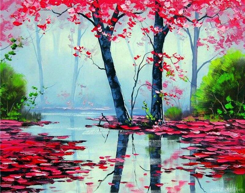 Pink Forest Painting By Numbers Kits