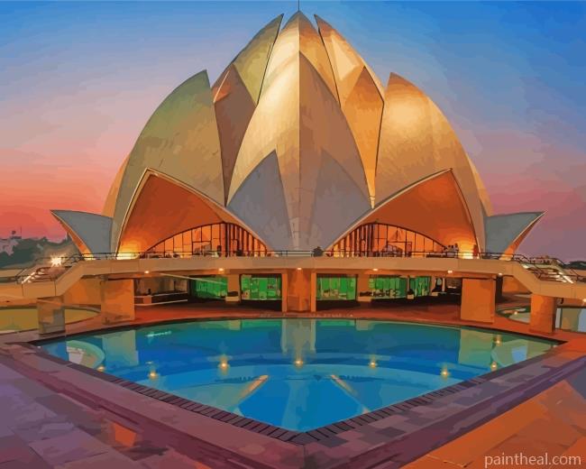Lotus Temple Painting By Numbers Kits