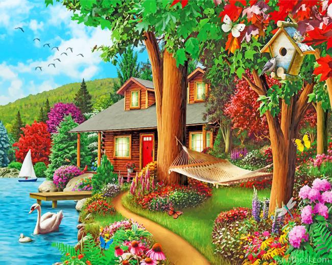 Around The Lake Painting By Numbers Kits
