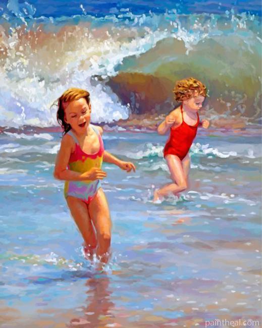 Girls Having Fun Painting By Numbers Kits