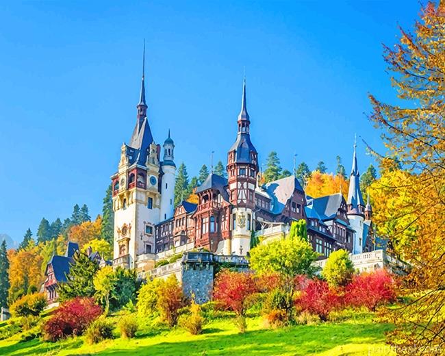 Peles Castle Romania Painting By Numbers Kits