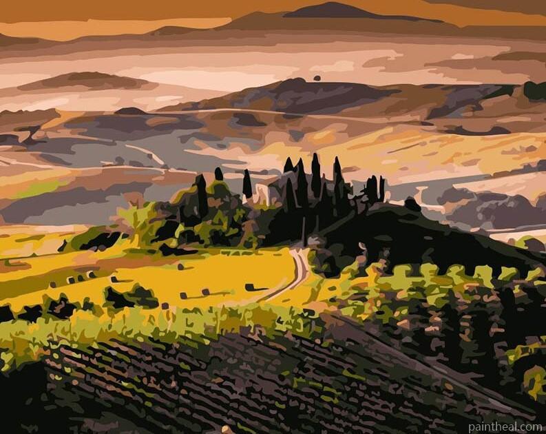 Val d Orcia Nature Painting By Numbers Kits
