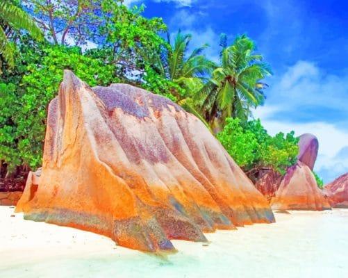 Seychelles Shores In Beach Painting By Numbers Kits
