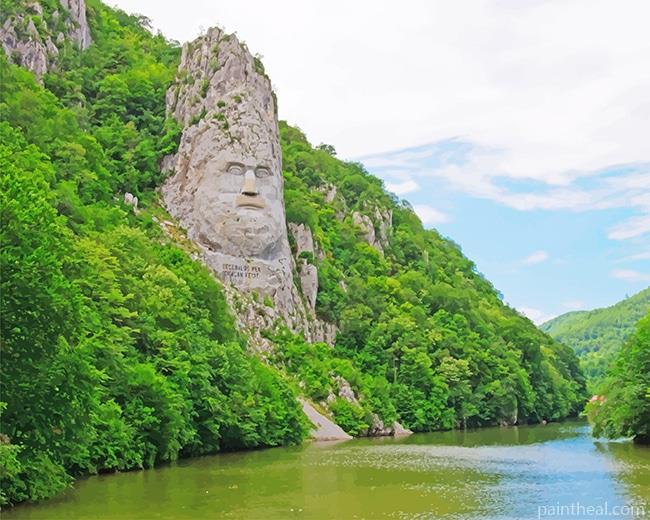 Rock Sculpture Of Decebalus Painting By Numbers Kits