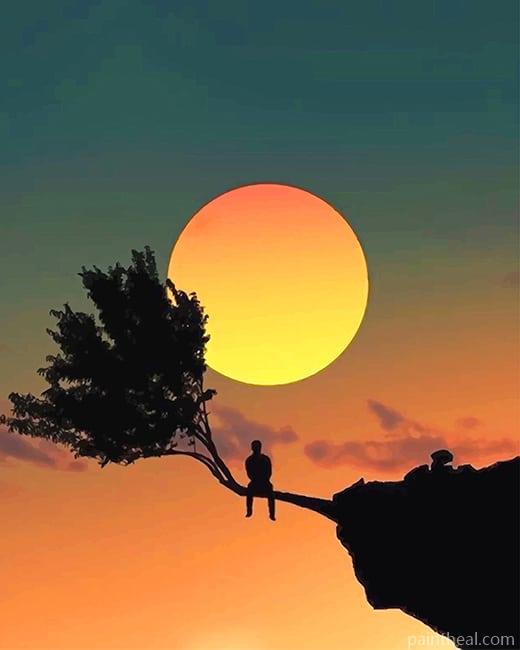 Lonely Man Silhouette Painting By Numbers Kits