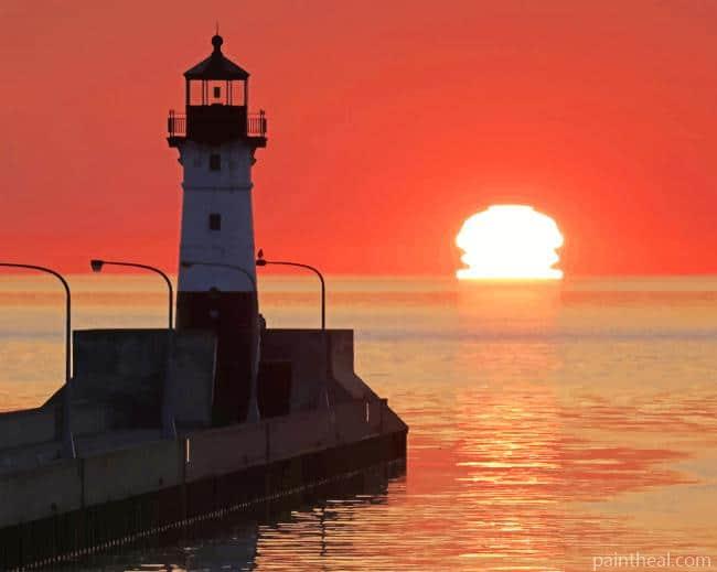 Lake Superior Duluth Lighthouse Painting By Numbers Kits