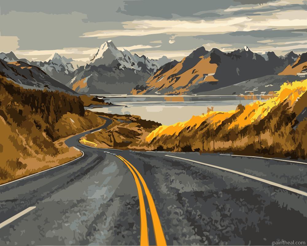 Mountains Road Painting By Numbers Kits
