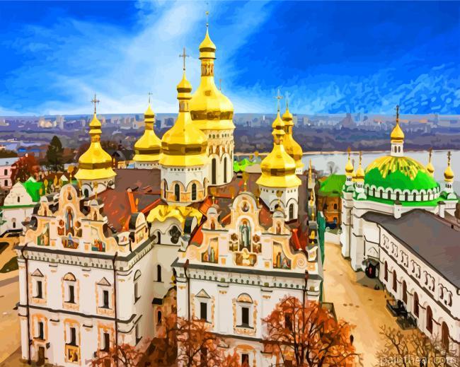 Kiev Pechersk Lavra Ukraine Painting By Numbers Kits