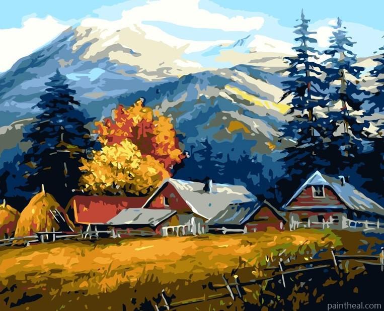 Mountains Farm Painting By Numbers Kits