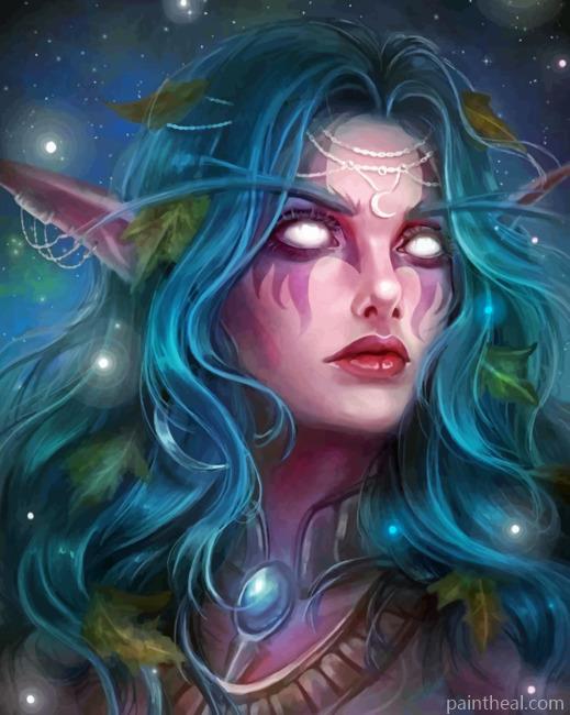 Female Night Elf Painting By Numbers Kits