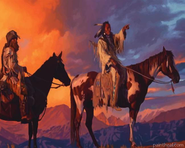 Western Art Native People Painting By Numbers Kits