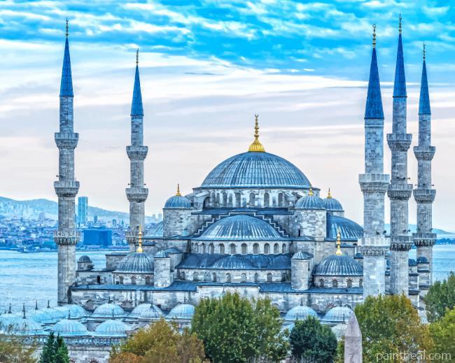 The Blue Mosque Turkey Istanbul Painting By Numbers Kits