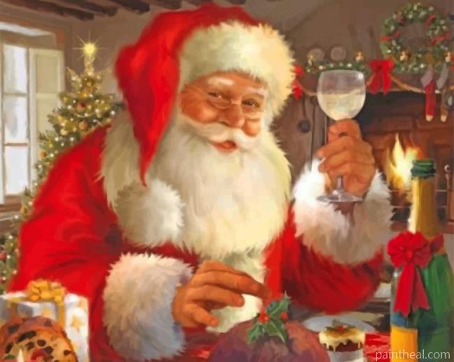 Santa Claus Celebrating Painting By Numbers Kits