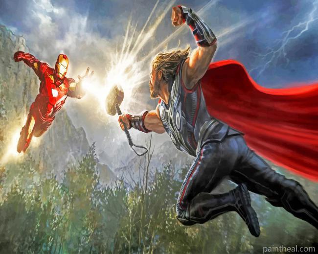 Thor And Iron Man The Avengers Painting By Numbers Kits