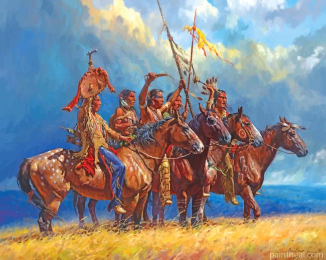 Red Indians Western Art Painting By Numbers Kits