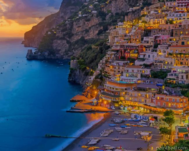 Positano Amalfi Coast Italy Painting By Numbers Kits