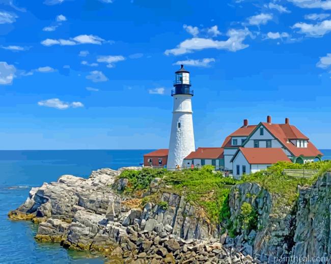 Maine Lighthouse Painting By Numbers Kits