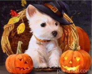 Halloween Dog – 5D Diamond Painting Painting By Numbers Kits