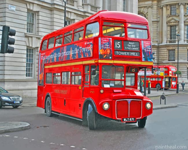 London Red Bus Painting By Numbers Kits