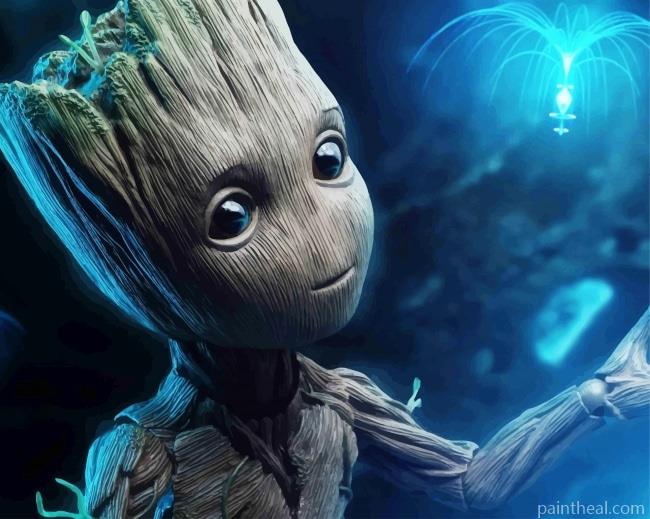 Lovely Baby Groot Painting By Numbers Kits