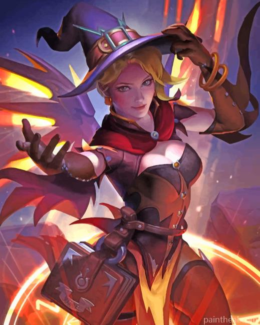 Overwatch Witch Mercy Painting By Numbers Kits