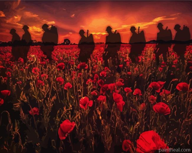 Soldiers Poppy Field Painting By Numbers Kits