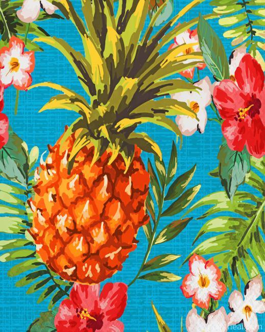 Pineapple And Flowers Painting By Numbers Kits
