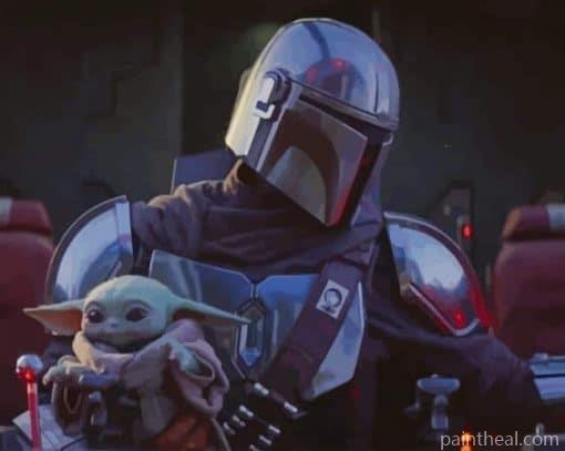 Mandalorian And Baby Yoda Painting By Numbers Kits