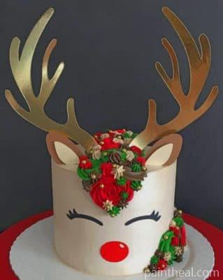 Riendeer Cake Painting By Numbers Kits