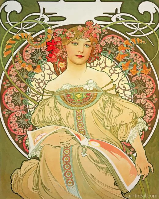 Aesthetic Queen By Alphonse Mucha Painting By Numbers Kits