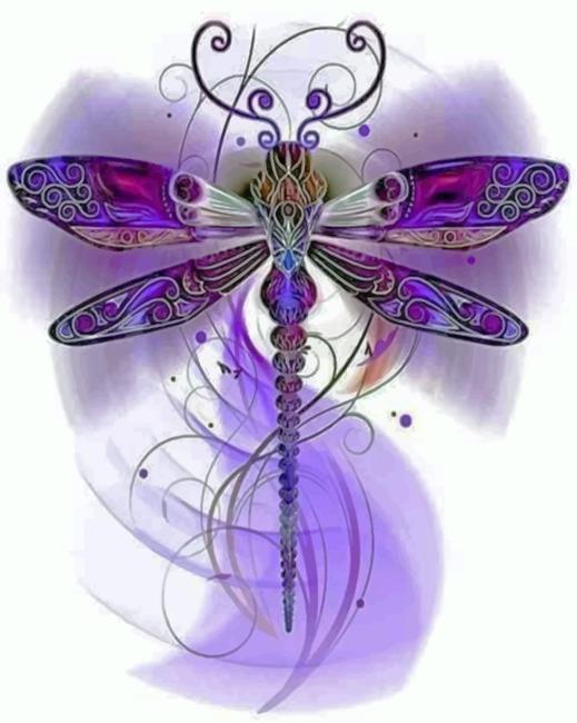 Purple Dragonfly Painting By Numbers Kits