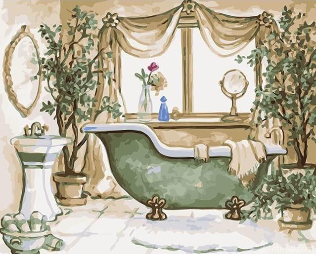 Bathtub Bathroom Painting By Numbers Kits