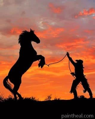 Cowboy Silhouette – 5D Diamond Painting Painting By Numbers Kits