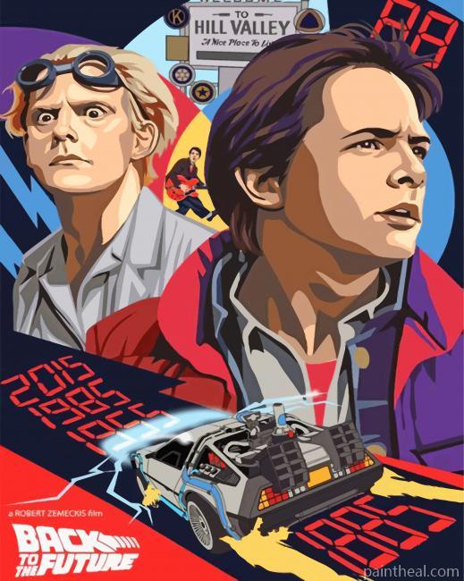 Dr Emmett Brown And Marty McFly Painting By Numbers Kits