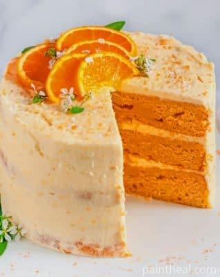 Orange Cake With Cheese Cream Painting By Numbers Kits