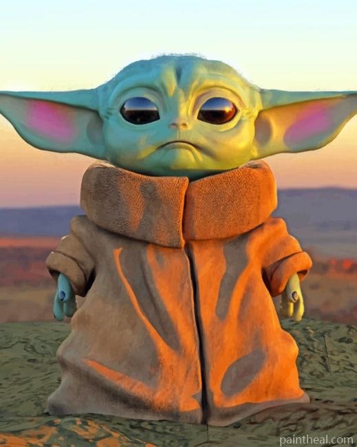 Cute Baby Yoda Painting By Numbers Kits